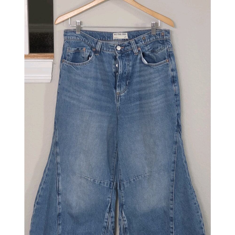 Free People We The Free Women's 29x30 Eden High Slouchy Wide Leg Jeans ButtonFly - Picture 3 of 13